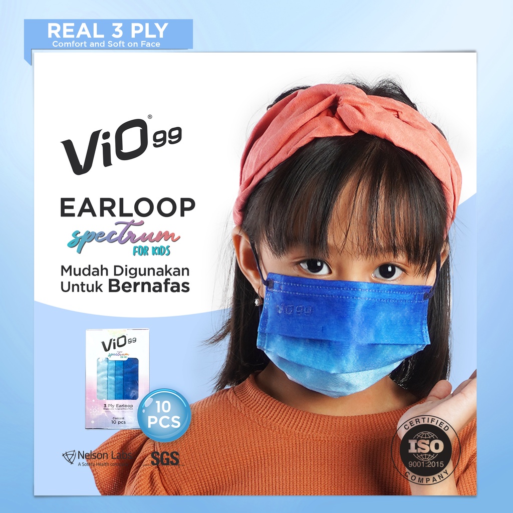 Vio - Spectrum Mask '10S 3Ply Earloop Kids Ocean masker anak ombre