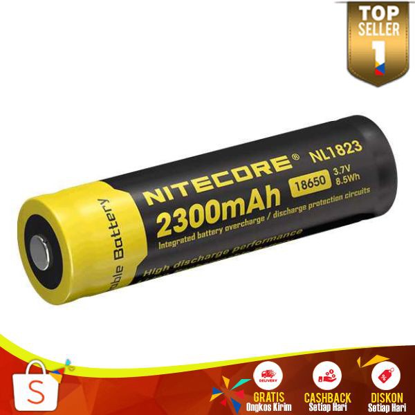 Nitecore 18650 Baterai Li-ion 2300mAh 3.7V Batrei Tdk Cepat Panas IC Berkualitas Batre Multifungsi