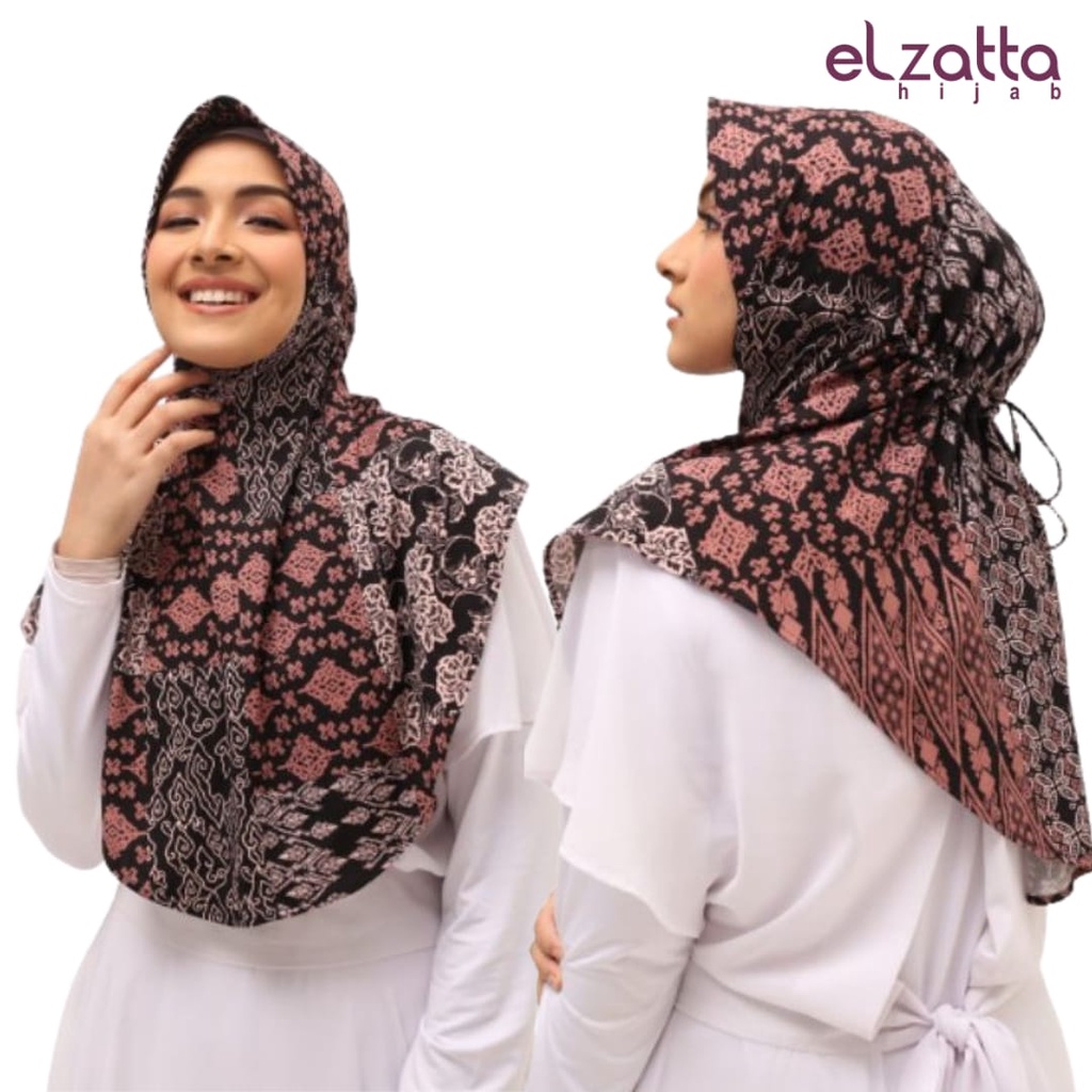 Bergo hijab motif kerudung jilbab serut Elzatta Sahara Dumaya bahan jersey ternyaman