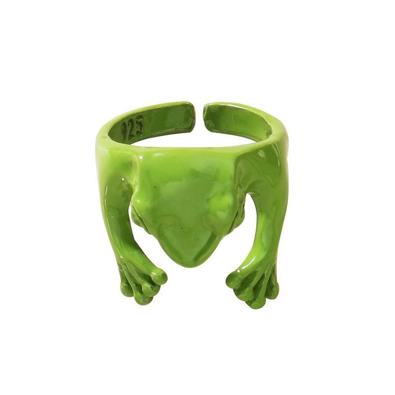 [Fashion Simple Metal Frog Adjustable Open Rings For Women Men] [ Cute Ladies Toad Finger Ring] [Cool Gifts For Boys Or Girl Friends]