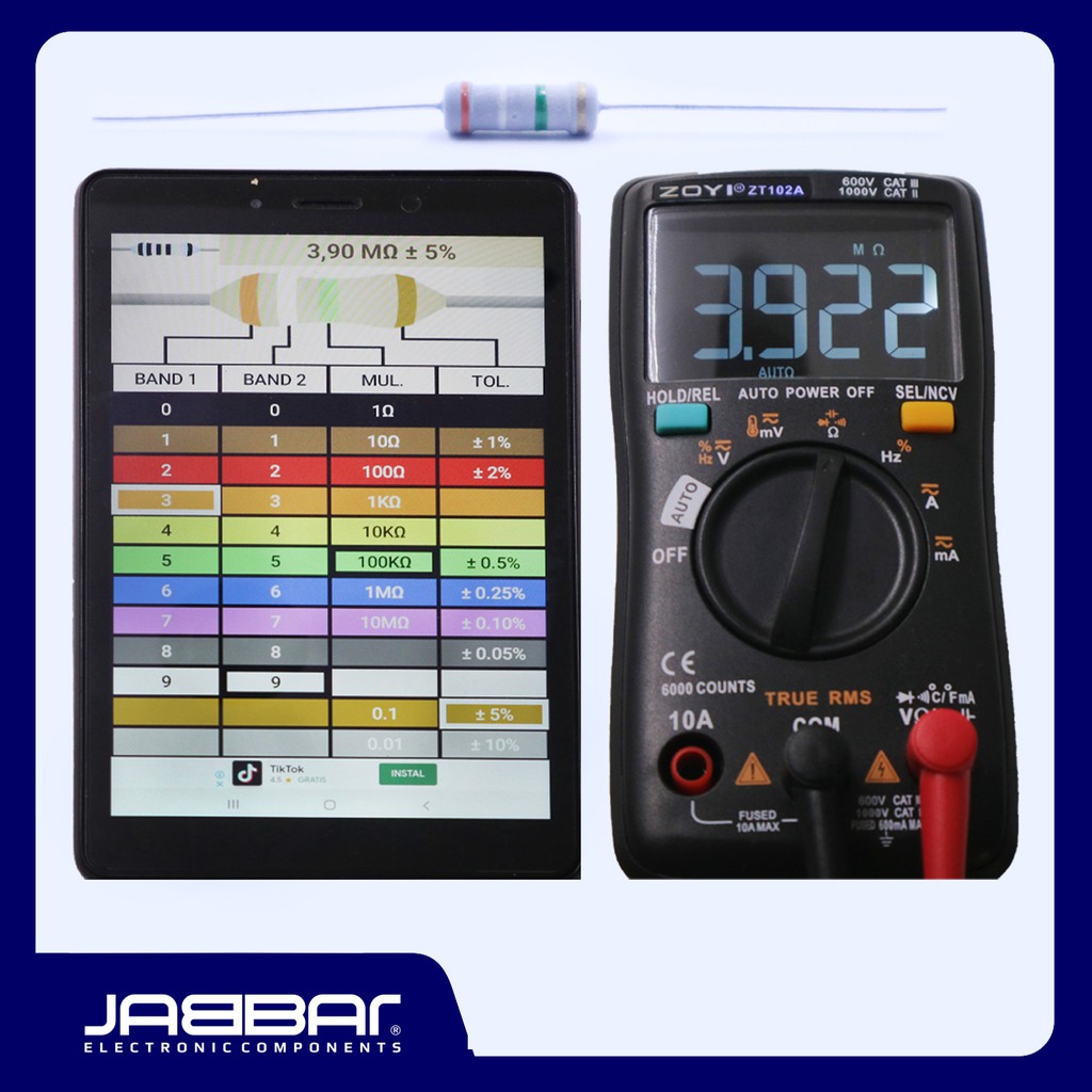 RESISTOR 3M9 OHM 1W 5% DIP (3,90M OHM) - ABU-ABU - 10PCS