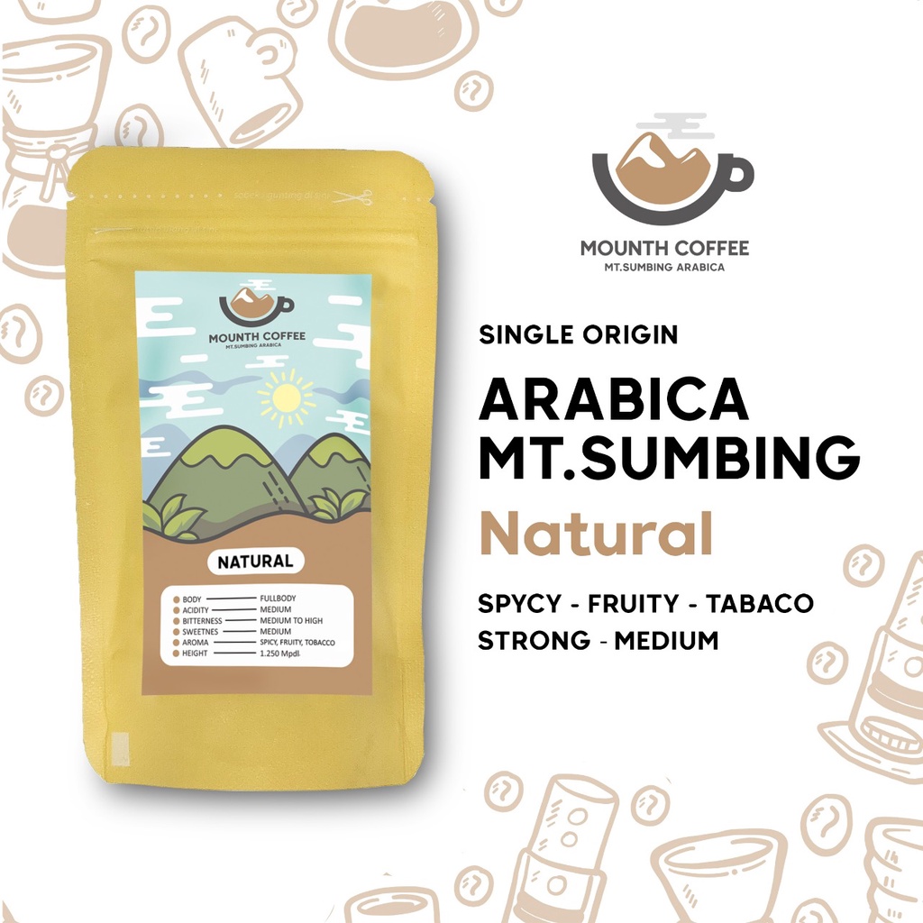 

Kopi arabika mt sumbing Temanggung / natural proses / bubuk 100 gram