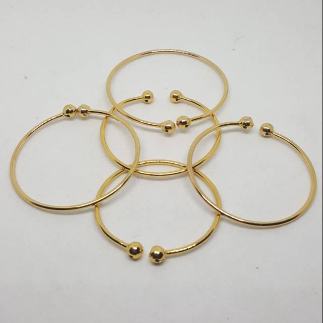 Gelang Mondial kuningan lapis warna emas