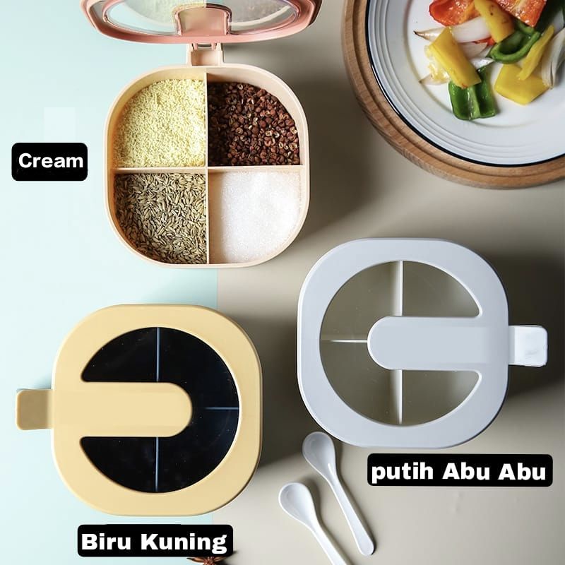 Tempat Bumbu 4 Sekat/ Kotak Bumbu 4 in 1/ Tempat Bumbu Dapur GRosir unik