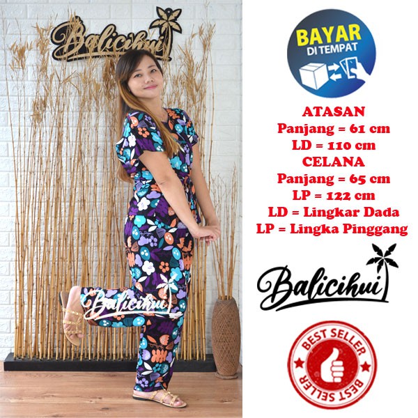 Balicihui Setelan Panjang Bali Piyama Tidur Bali FIT to XL