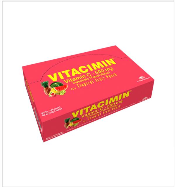 Vitacimin 1 STRIP @ 2 Tablet Hisap Kunyah Vitamin C 500mg