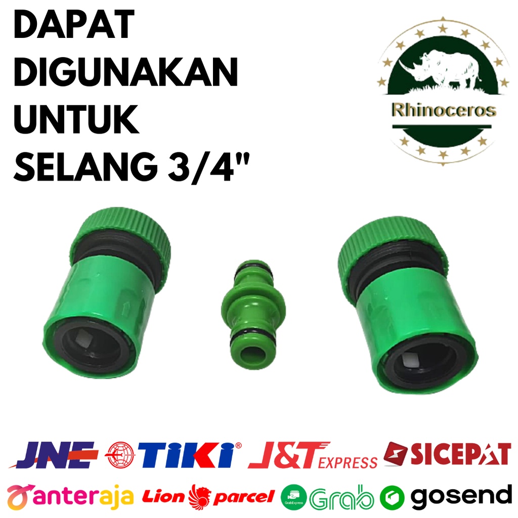 Sambungan Selang Air Paket Quick Connector Selang Konektor Lurus 3/4&quot;