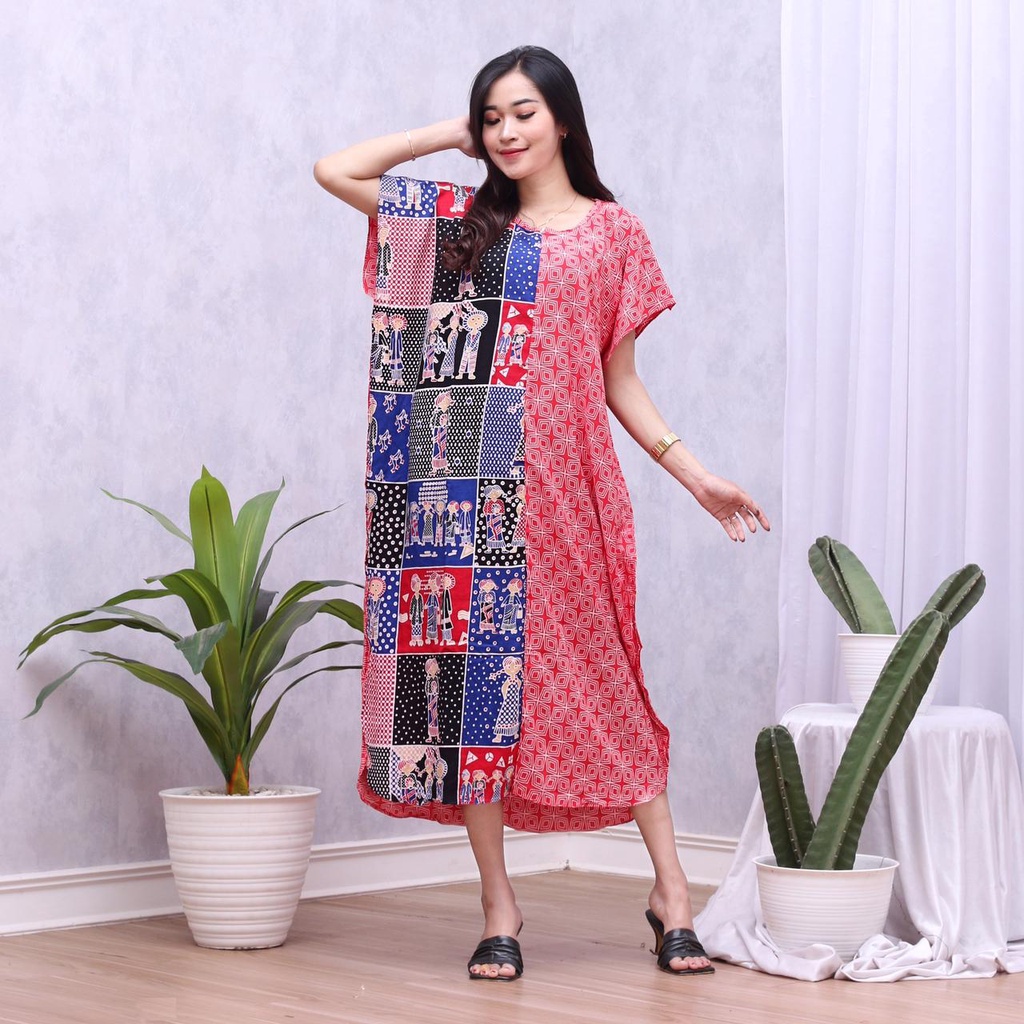 Daster Tedjo Memories Homedress Kelelawar Baju Tidur Rayon Pastel Baju Tidur Kartun Jumbo Santai