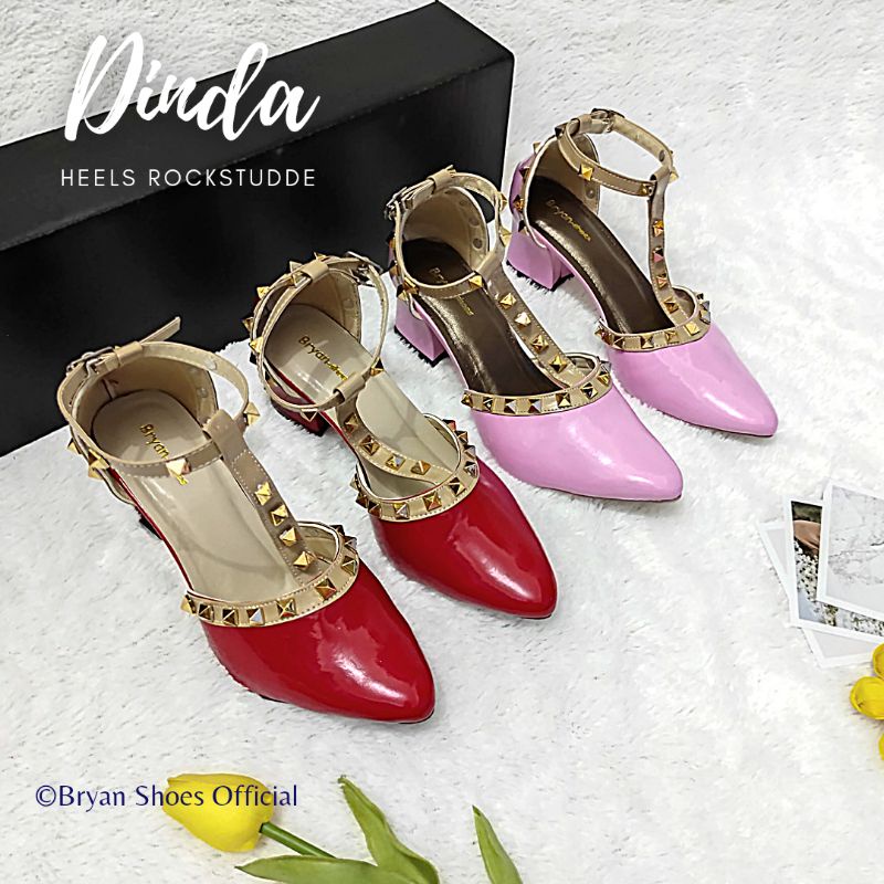 Bryan Dinda Heels Tahu 5cm Pesta Wedding Prewedding Rockstude Jumbo Bigsize Oversize 36-40 41 42 43