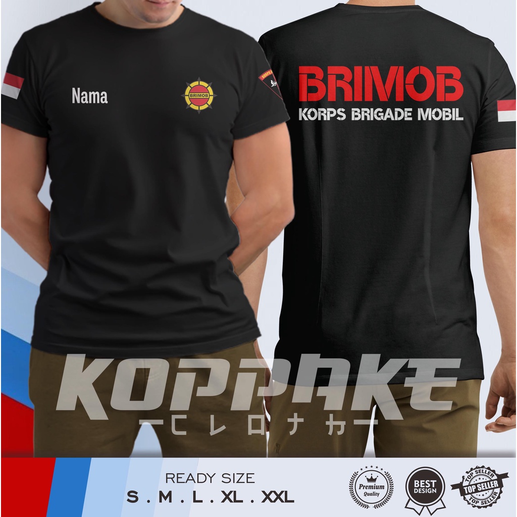 Kaos BRIMOB Korps Brigade Mobil Gratis Nama Baju Pemerintahan