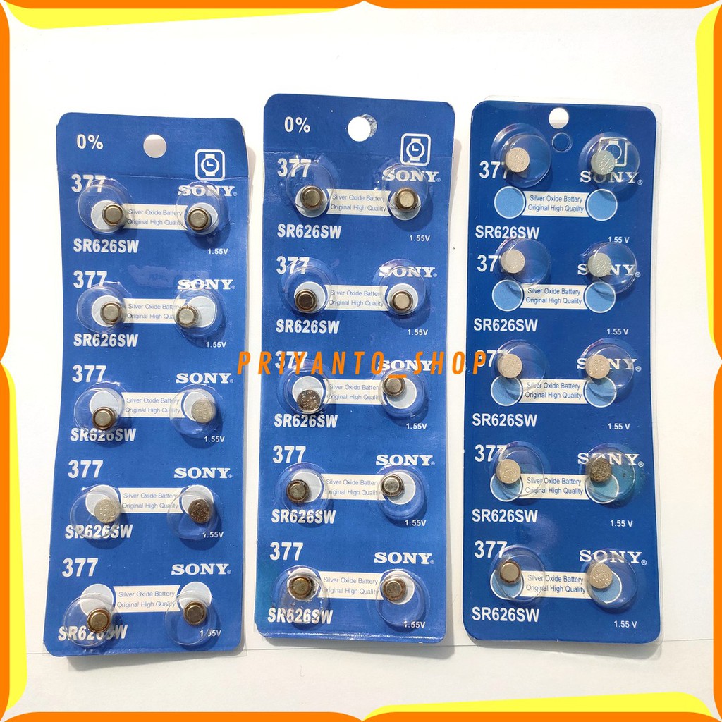 10Pcs Batu jam baterai Batrei Sony SR 626 Sw Sony SR626Sw