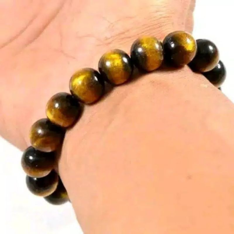 Gelang butiran tali arus gold black yuser 10mm