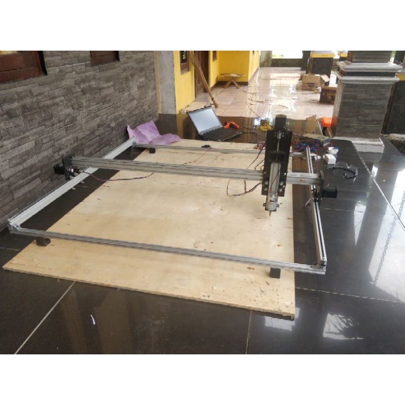 cnc router frame 120*120 cm lengkap fullset tinggal pakai software dan lainnya lengkap grbl