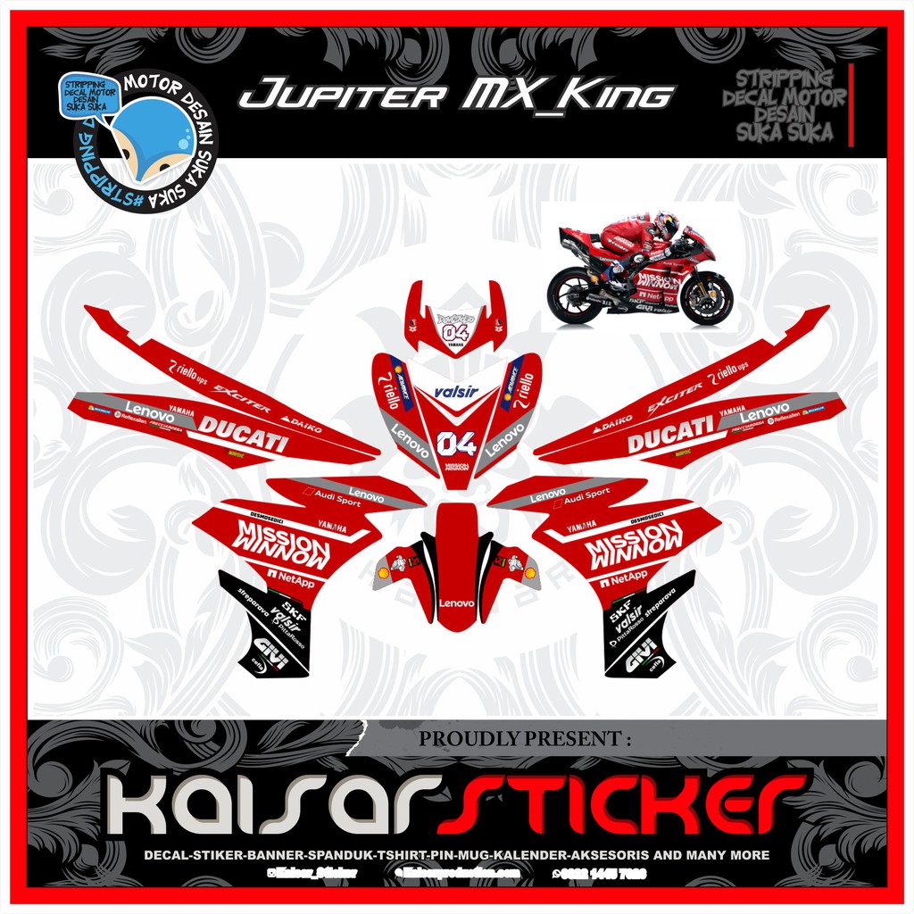 Decal Sticker Motor full body Stiker Yamaha Mx King 150 DUCATI MERAH
