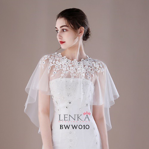 [PRODUK TERMURAH] BOLERO KOREA RENDA PUTIH WEDDING PESTA WANITA MODERN BWW010