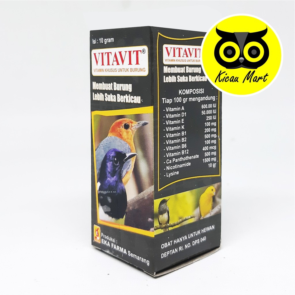 VITAMIN VITAVIT POWDER EKA FARMA OBAT PENGGACOR BURUNG LOVEBIRD ANIS KACER KENARI FIGHTER VTVITAEF