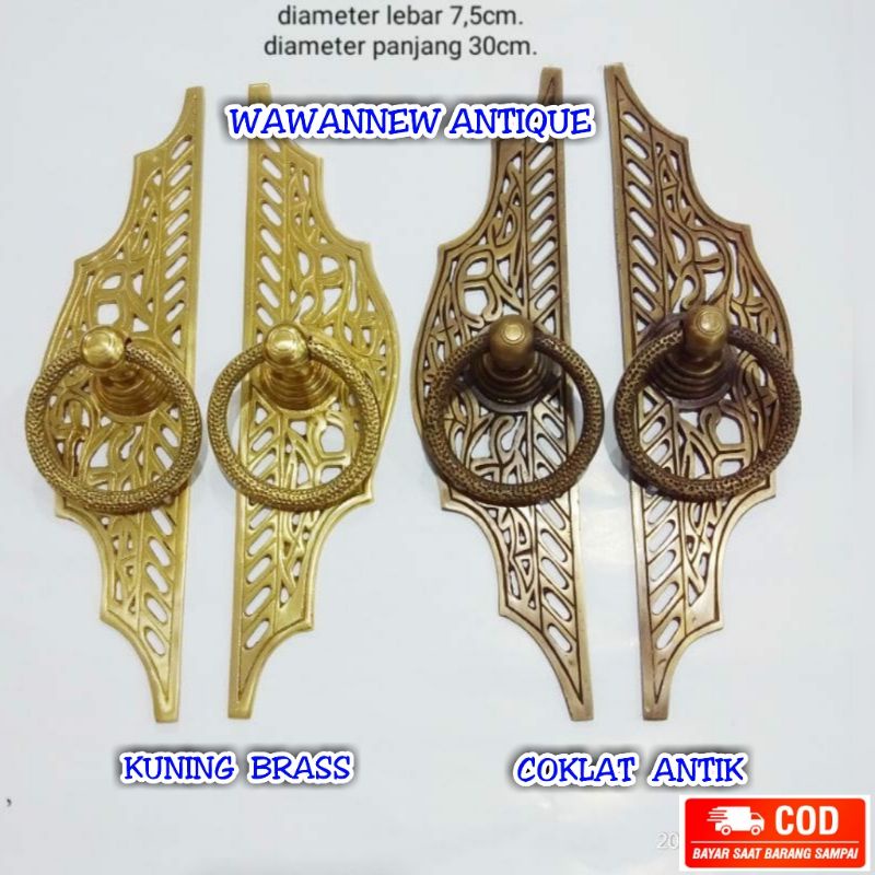 PROMO - Handle Pintu / Gagang Pintu Rumah Pagar Kuningan Gebyok 059 NEW 30cm