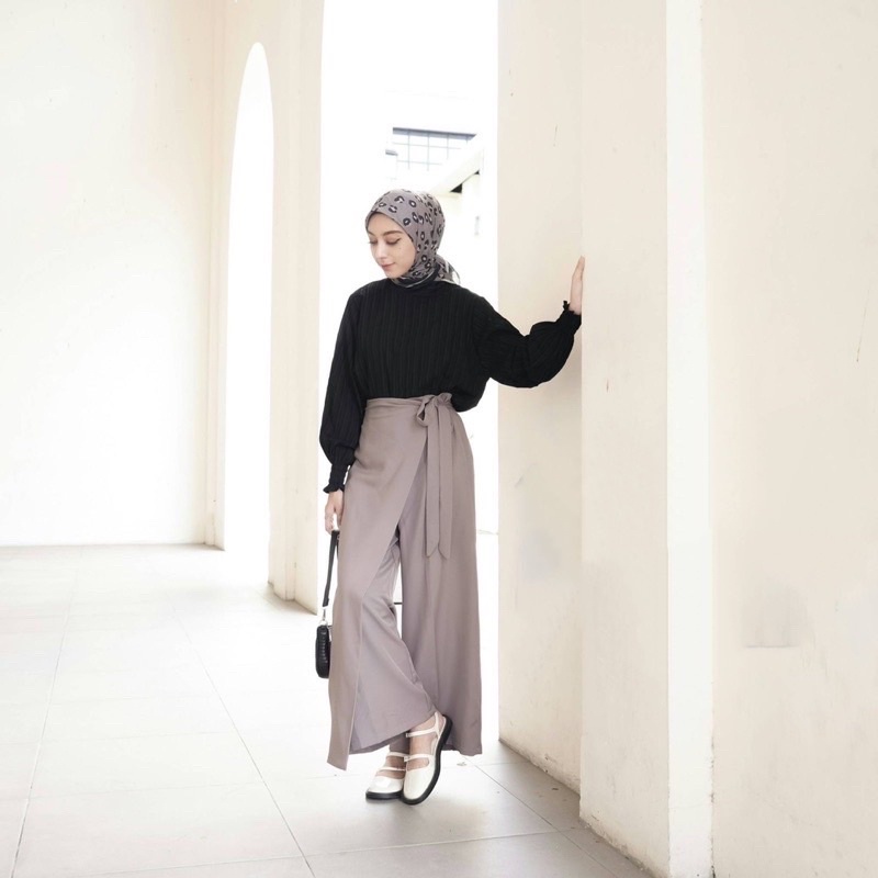 TIED KULOT ROK CELANA TAUPE CRINKLE AIRFLOW RESTOK BEST SELLER CELANA TALI ROK TALI