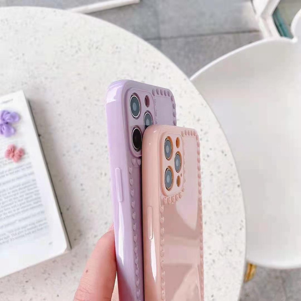 Case Renda Bentuk Hati Warna Pink Abu-Abu Hijau Putih Ungu Untuk Huawei P20 Pro 30 Pro 30 Lite 40 Pro