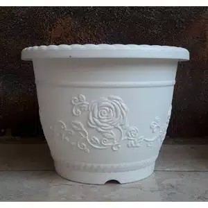 Pot Bunga Shallom - 20cm Putih