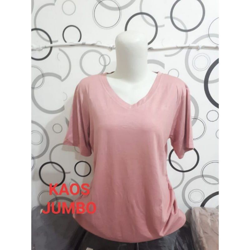 KAOS ATASAN WANITA POLOS V NECK XL GROSIR MURAH