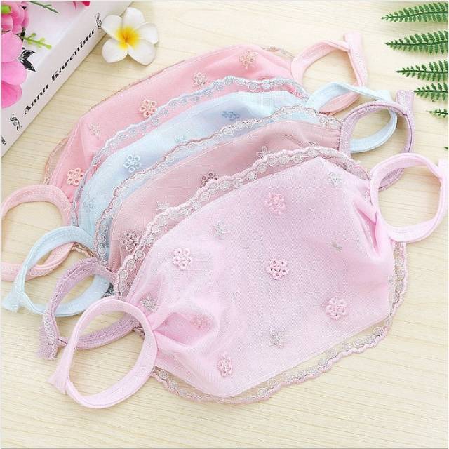 Masker kain earloop import aplikasi bordir renda