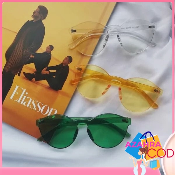 AZAHRA Kacamata Transparan Port Frameless Tren Pasangan Kacamata Simple