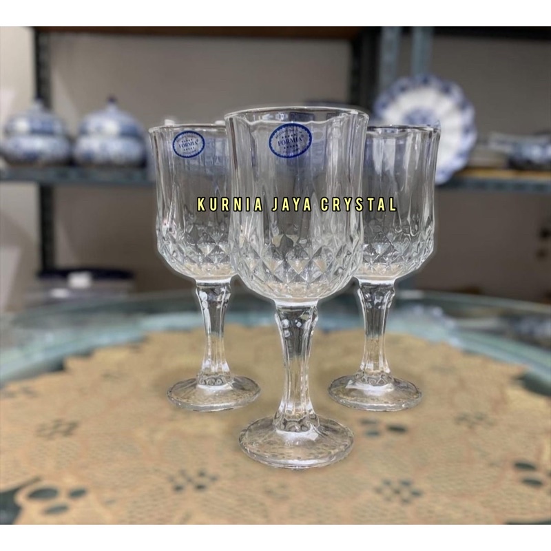 Gelas kaki Kristal tinggi 16 cm / Gelas Wine / Gelas Pesta