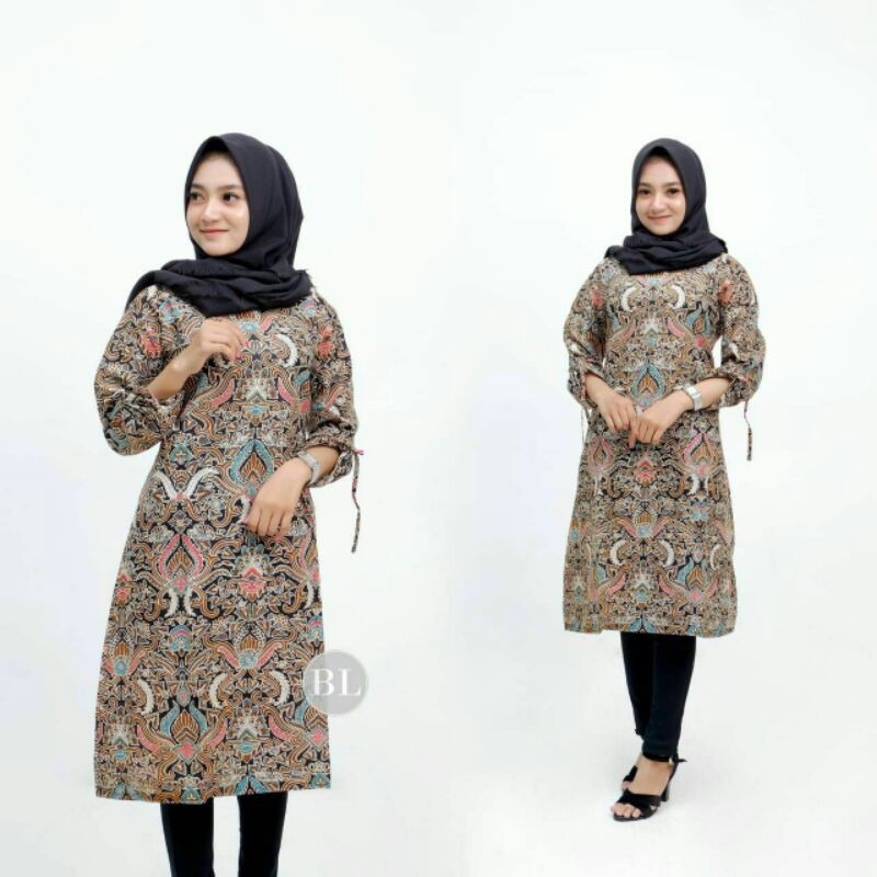Maura Couple - Sania Ruffle Batik Couple Ori Ndoro Jowi DNT-Tunik crebon