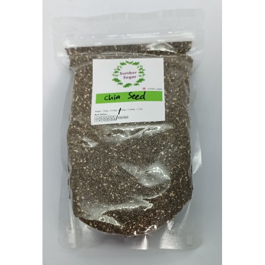 

500 gram - Organic black chia seed - chia seed organik