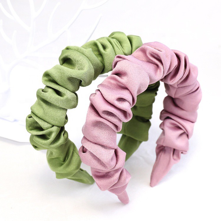 PREMIUM BANDO SCRUNCHIE RUFFLE ALA KOREA - Bandana Kerut Korea - Matte Scrunchie Velvet Headband