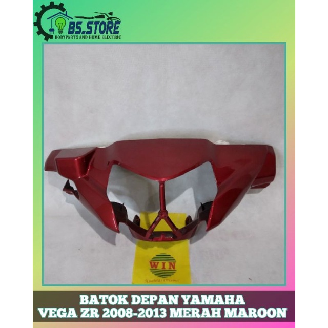 BATOK DEPAN YAMAHA VEGA ZR MERAH MAROON 2008 2009 2010 2011 2012 2013 | FRONT HANDLE COVER YAMAHA VEGA ZR HITAM