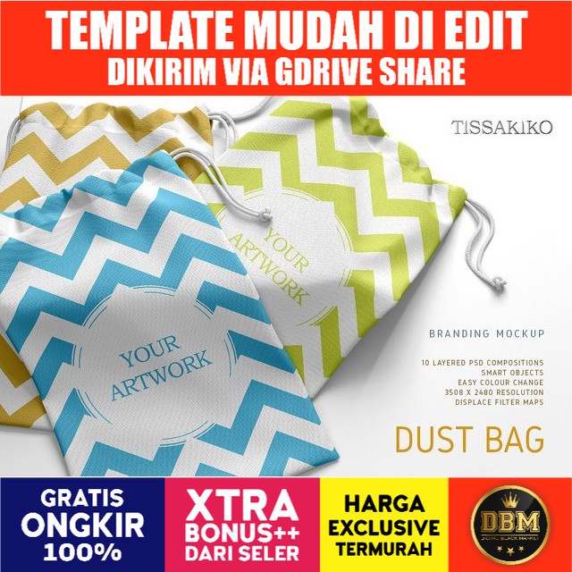 Dust Bag Mockup - Photoshop