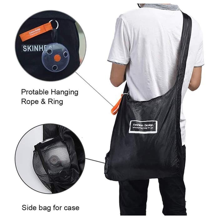 Reusable Shopping Bag Roll Up Tas Belanja Gulung praktis Portable Kapasitas Besar - Kantong Belanja