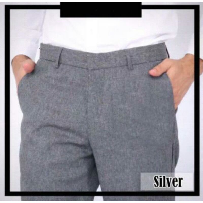 Celana kantor pria Celana jumbo slimfit bahan woll (39 - 48)