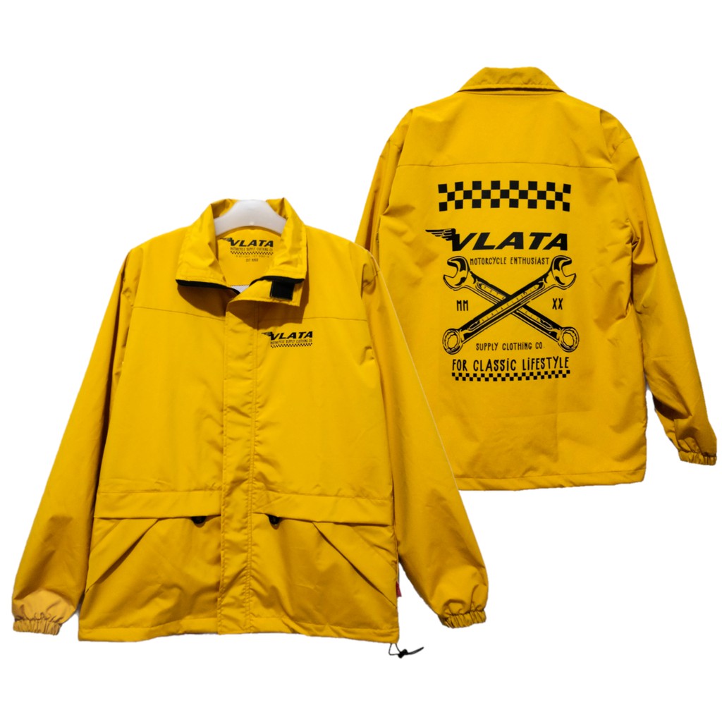 Vlata Windbreaker Jacket Waterproof - Motorcycle Enthusiast Yellow