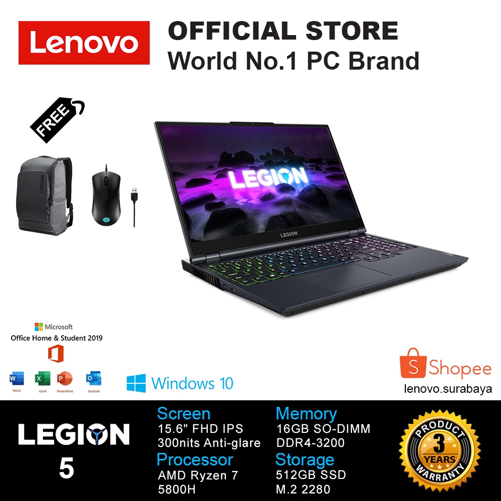 LAPTOP LENOVO LEGION 5-15ACH6A 16ID BLUE AMD R7-5800