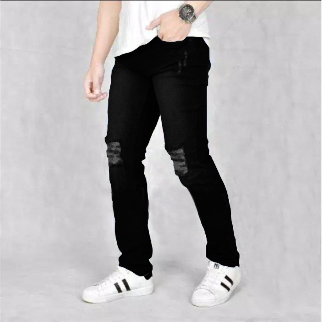 Celana jeans pria sobek ripped destroy forward