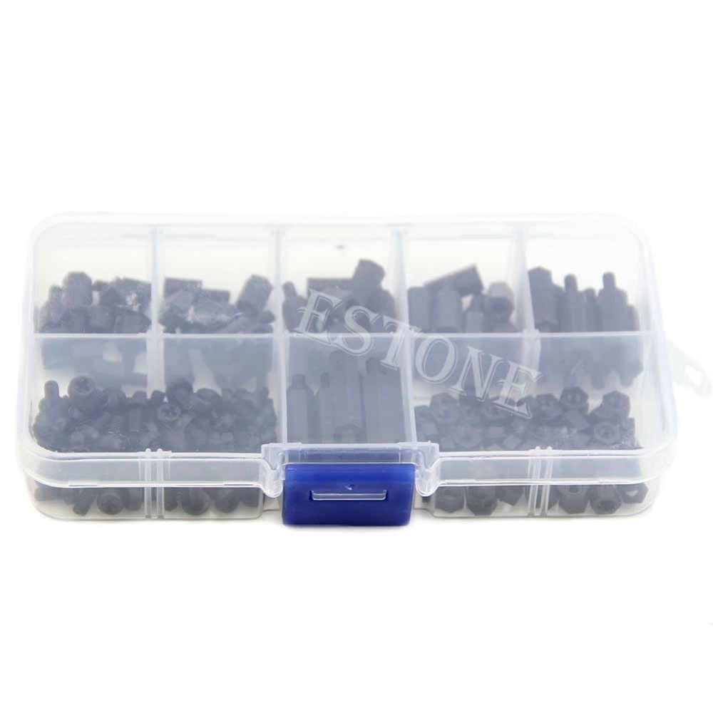 gs8a xhhd set stand-off spacer kit nylon m3 180 pcs - m3 - black Or-i