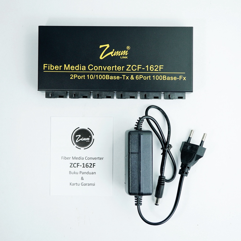 MEDIA CONVERTER ZIMMLINK ZIMM LINK ZCF-162F 6 FO TO 2LAN 100MBPS RESMI