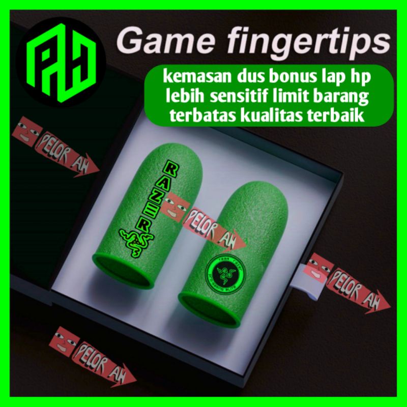 SARUNG TANGAN JEMPOL RAZER ISI 2 ANTI BASAH/KERINGAT HP GAMING RAZER