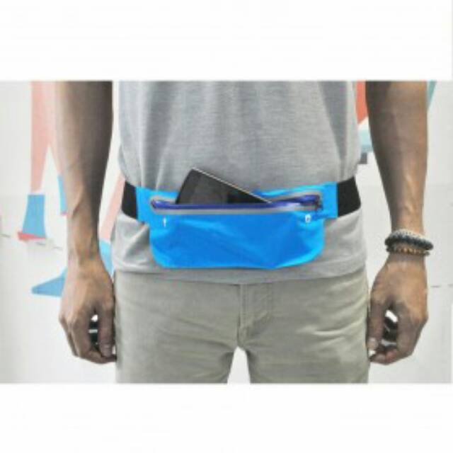 Tas Pinggang Waterproof Sports Belt with Flat Pocket - ZE-WP300