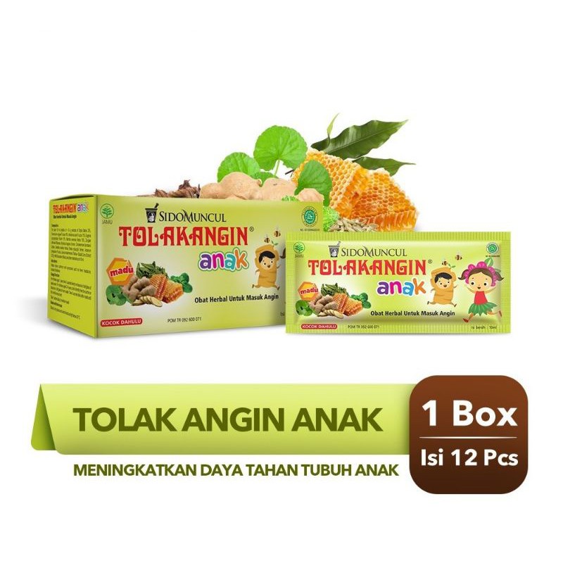 Sidomuncul tolak angin anak cair (isi 12 sachet)