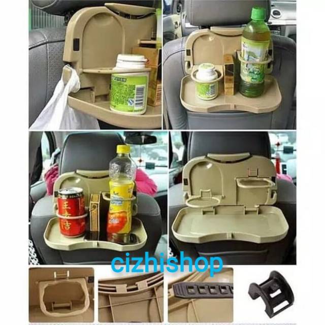 Meja Lipat Tempat Botol Minum Dan Makanan / Travel Dinding Tray Meja Portable Belakang Kursi Mobil