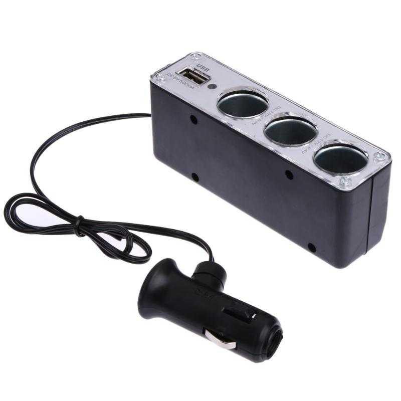 INcar Triple Socket 12V/24V Car Cigarette Lighter USB Power - WF-0096 ( Al-Yusi )