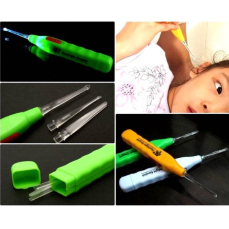 Korek Pembersih Telinga LED Earpick Flashlight Korekan dengan Lampu Kuping Bayi &amp; Dewasa