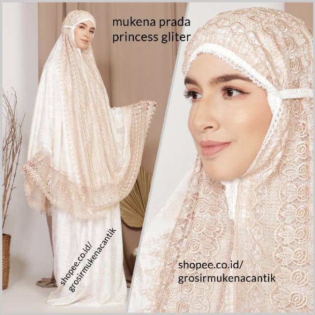 Mukena prada princess gliter ready warna  baru Shopee 