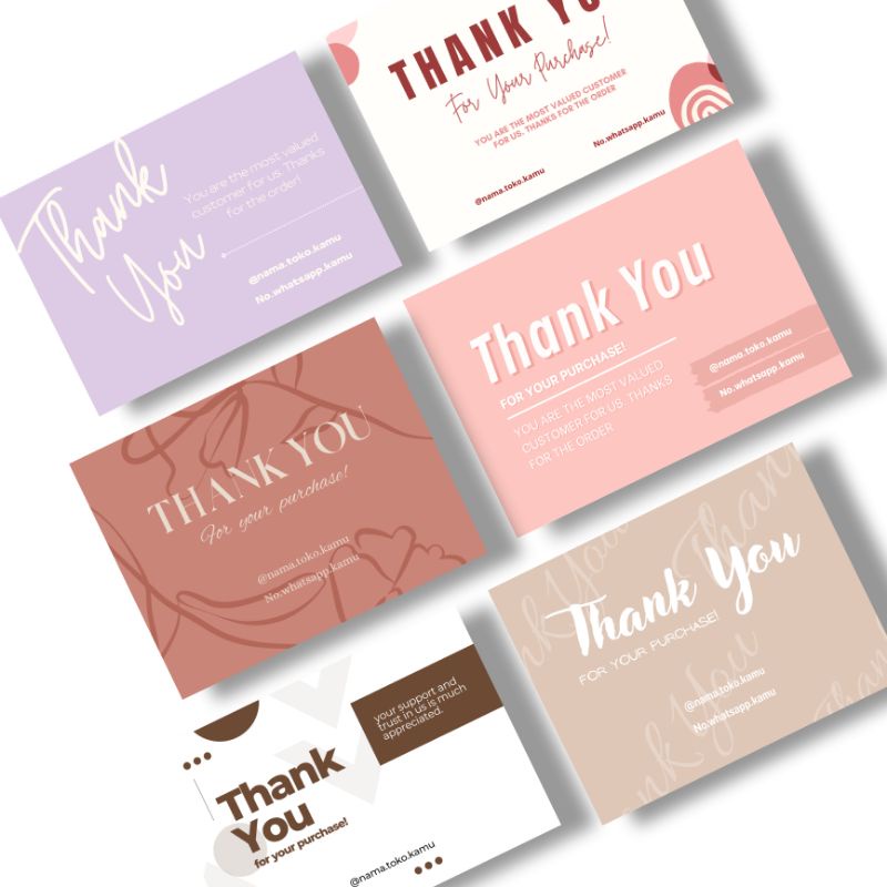 [2] THANK YOU CARD CUSTOM / THANKYOU CARD MURAH / THANK YOU CARD AESTHETIC / CUSTOM