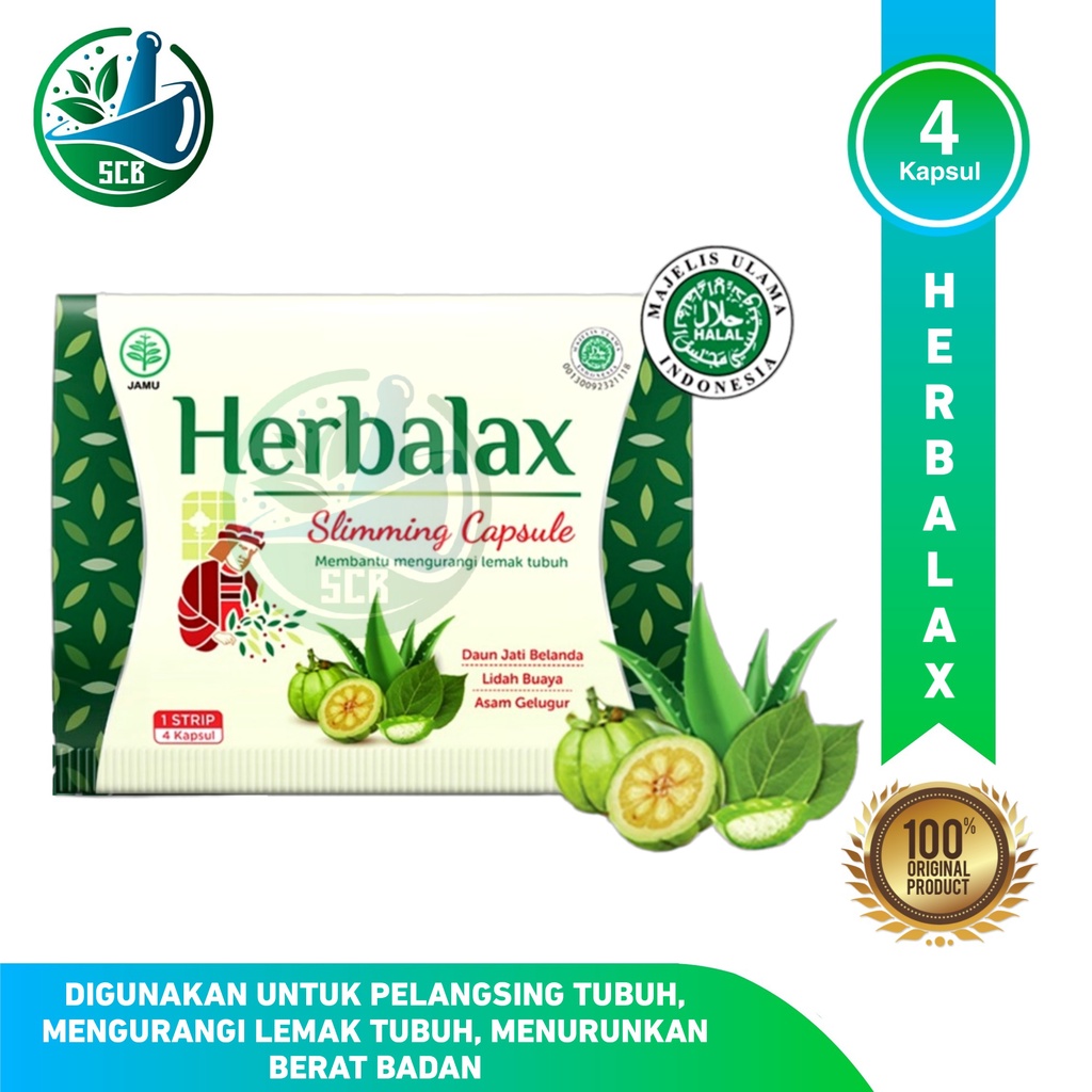 Herbalax Strip Isi 4 Kapsul - Obat Pelangsing Penurun Berat Badan