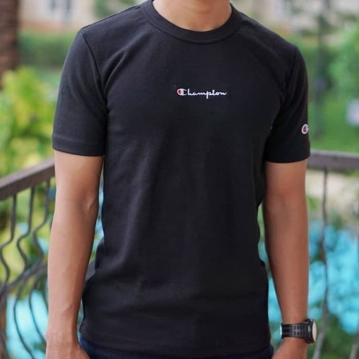 ORIGINAL Champion Tee Kaos TShirt Black (bape supreme off white)